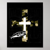 Faith Fishing Hunting Camo Cross With Hook B Chris Poster (Voorkant)