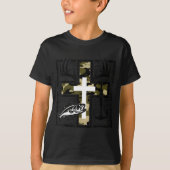 Faith Fishing Hunting Camo Cross With Hook B Chris T-shirt (Voorkant)