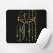 Faith Fishing Hunting Camo Us Flag Cross With Hook Muismat (Met muis)