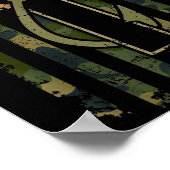 Faith Fishing Hunting Camo Us Flag Cross With Hook Poster (Hoek)