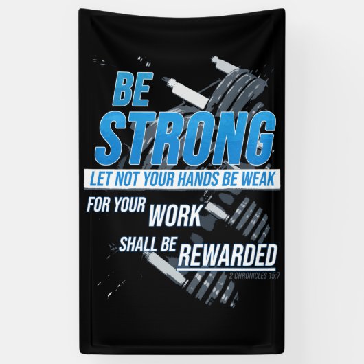 Faith Fitness Motivation: Sterk Christelijk zijn Spandoek (Verticaal)