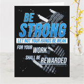 Faith Fitness Motivation: wees sterk Christelijk Kaart (Gele Bloem)