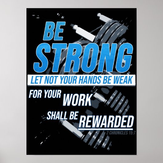 Faith Fitness Motivation: wees sterk Christelijk Poster (Voorkant)