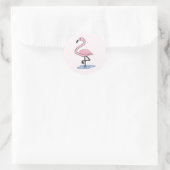 Faith Flamingo Ronde Sticker (Tas)