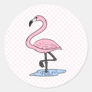 Faith Flamingo Ronde Sticker