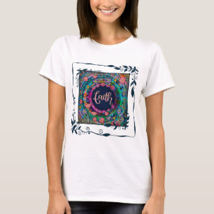 Faith Floral Leaves Inspirivity T-shirt