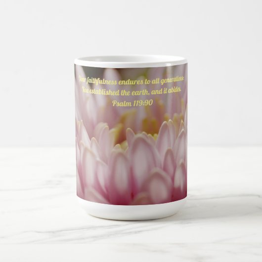 Faith Flower Bible Verse Roze Bloemen Mok Cup (Center)