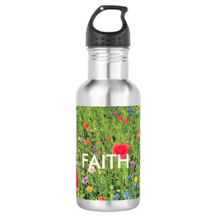 Faith Flowers Custom Waterfles Roestvrij staal