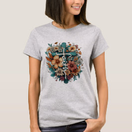 Faith Flowers Religieuze Christelijke Vrouwen T-shirt