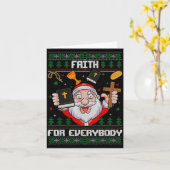 Faith For Everybody Santa Ugly Christmas Christian Kaart (Gele Bloem)
