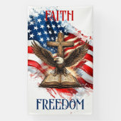 Faith & Freedom Eagle Tributo Spandoek (Verticaal)
