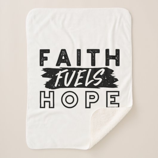 Faith Fuels Hope Quote – Uplifting Christian Art Sherpa Deken (Voorkant)