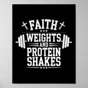 Faith Gewichten en Proteïne Shakes Christelijke Gy Poster