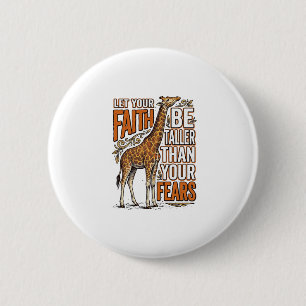 Faith Giraffe Vintage Inspiratie T-shirt Ontwerp_1 Ronde Button 5,7 Cm