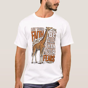 Faith Giraffe Vintage Inspirerende Shirt Ontwerp_1
