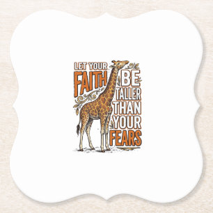 Faith Giraffe Vintage Inspirerende Shirt Ontwerp_1 Kartonnen Onderzetters