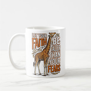 Faith Giraffe Vintage Inspirerende Shirt Ontwerp_1 Koffiemok