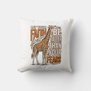 Faith Giraffe Vintage Inspirerende Shirt Ontwerp_1 Kussen
