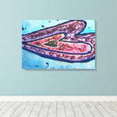 Faith Glitter Hearts Wrapped Canvas Art Print (Insitu (Houten vloer))