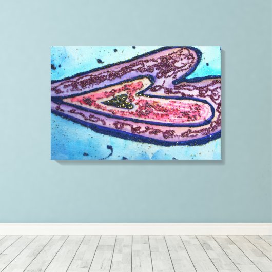 Faith Glitter Hearts Wrapped Canvas Art Print (Insitu (Houten vloer))