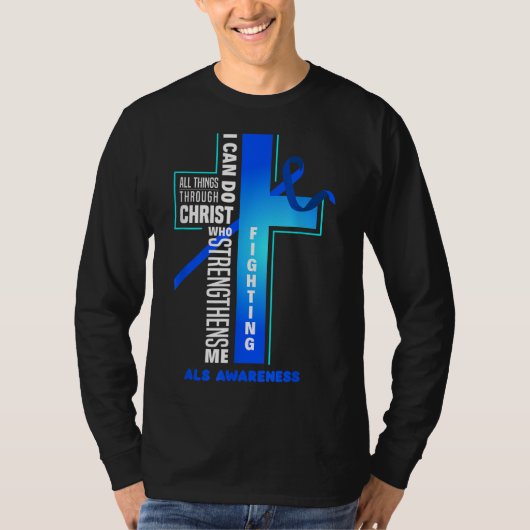 Faith God Jesus ALS Warrior ALS Fighter ALS T-shirt (Voorkant)