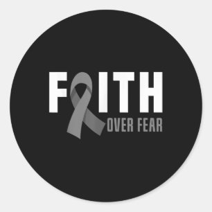 Faith God vreest brein Tumor Awareness Brain Cance Ronde Sticker