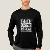 Faith Grind Repeat | Daily Hustle Motivational  Tri-Blend Shirt (Voorkant volledig)