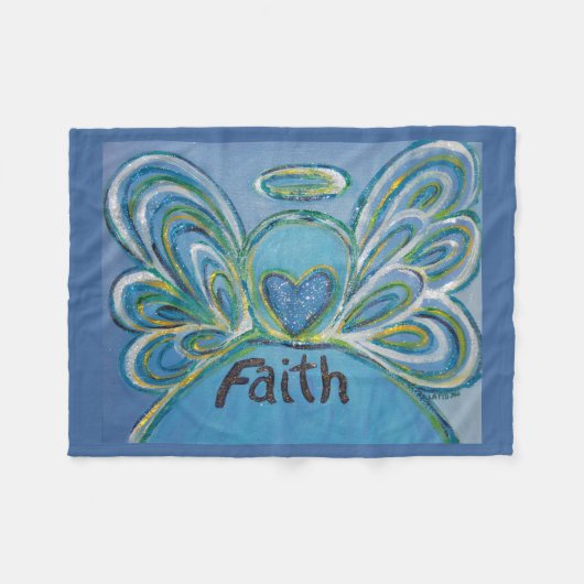 Faith Guardian Angel Art Custom Fleece Deken (Voorkant (Horizontaal))