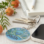 Faith Guardian Angel Word Custom Sleutelhanger (Voorkant Rechts)