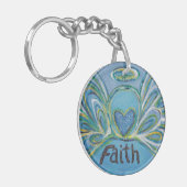 Faith Guardian Angel Word Custom Sleutelhanger (Voorkant Links)