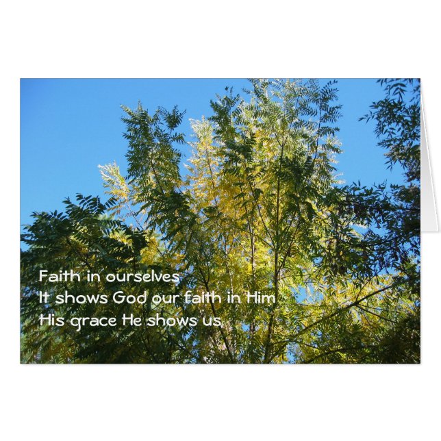 Faith Haiku/Trees op kaart (Voorkant Horizontaal)