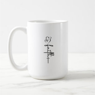 Faith Hearts & Cross Christelijk Faith Design Koffiemok