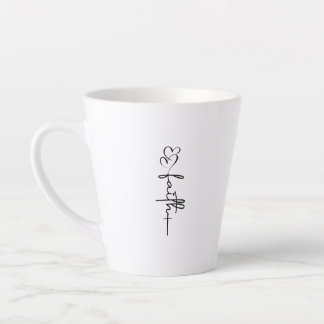 Faith Hearts & Cross Christelijk Faith Design Latte Mok