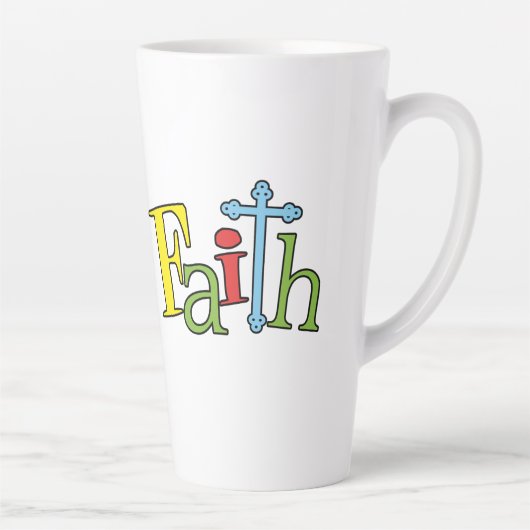 Faith Hebrews 11:1 Christelijke latte Mok (Rechts)