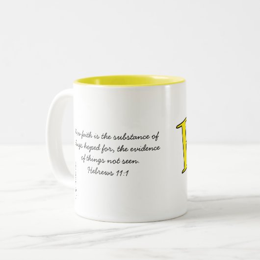 Faith Hebrews 11:1 Coffee Mok (Voorkant links)