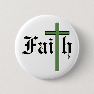 Faith Heilige Kruis Ronde Button 5,7 Cm