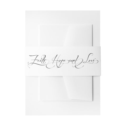 Faith Home & Love Christelijke bruiloft buikband Uitnodigingen Wikkel (Voorkant Voorbeeld)