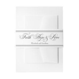 Faith Home & Love Christelijke bruiloft buikband Uitnodigingen Wikkel