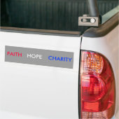 FAITH, HOOP, CHARITEIT BUMPERSTICKER (Op Truck)