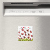 Faith, Hope and Love Poppies Flower Magnet (Insitu (Vaatwasser))