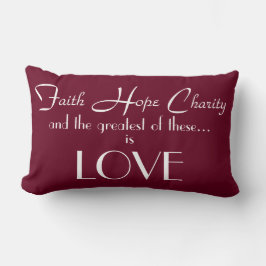 Faith Hope Charity Lumbar Pillow 13 x 21 inch Kussen