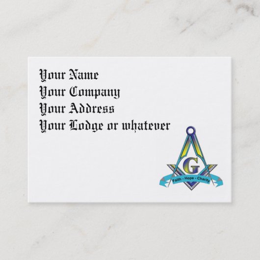 Faith, Hope, Charity Visitekaartjes (Voorkant)