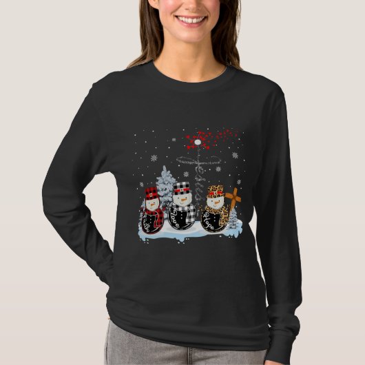 Faith Hope Christelijke Love Kerstmis Snowman Jesu T-shirt (Voorkant)