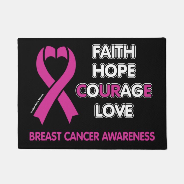 Faith Hope Courage Love... Breast Cancer Deurmat (Voorkant)