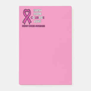 Faith Hope Courage Love... Breast Cancer Post-it® Notes