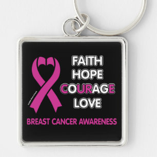 Faith Hope Courage Love... Breast Cancer Sleutelhanger