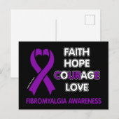 Faith Hope Courage Love... Fibro Briefkaart (Voorkant / Achterkant)