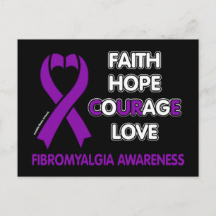 Faith Hope Courage Love... Fibro Briefkaart