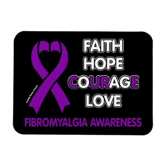 Faith Hope Courage Love... Fibro Magneet (Horizontaal)