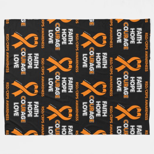 FAITH HOPE COURAGE LOVE...RSD/CRPS FLEECE DEKEN (Voorkant (Horizontaal))